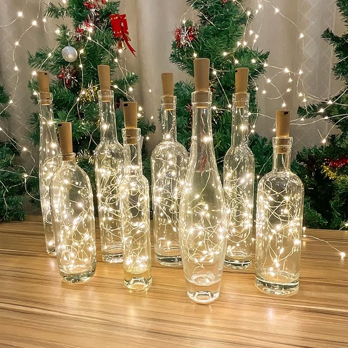 6-Pack LED Bottle Lights with Dual Battery Pack, 6.6ft 20 LEDs, Twice The - Image 5