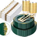 Nervure 350PCS Green Plastic Plates by Nervure