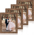 8x10 Picture Frame Set of 4, High Definition Glass Brown Frame, 8 x 10 Wood by iRahmen