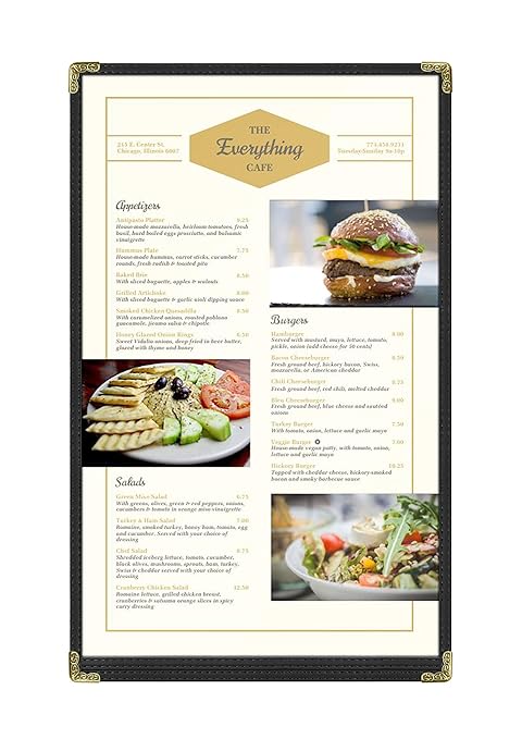 Goodsmart Restaurant Menu Covers – 25 Pack Black 2-View, Top-Loading Menu - Image 2