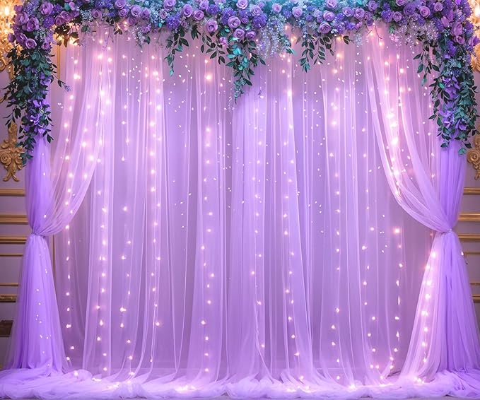 Lavender Sheer Backdrop Curtain - Image 2