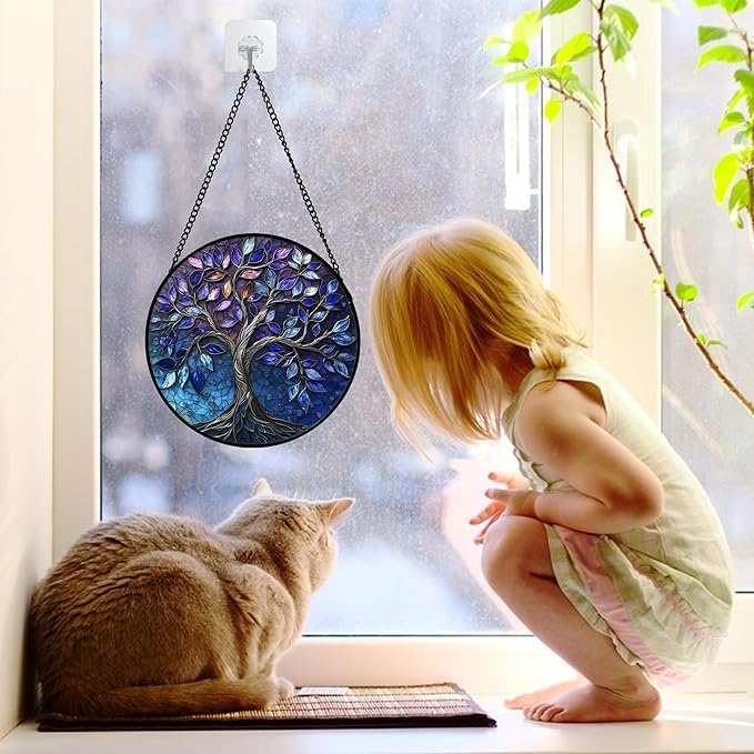 Stained Glass Window Hanging, and Mom 6.3 in - Image 2