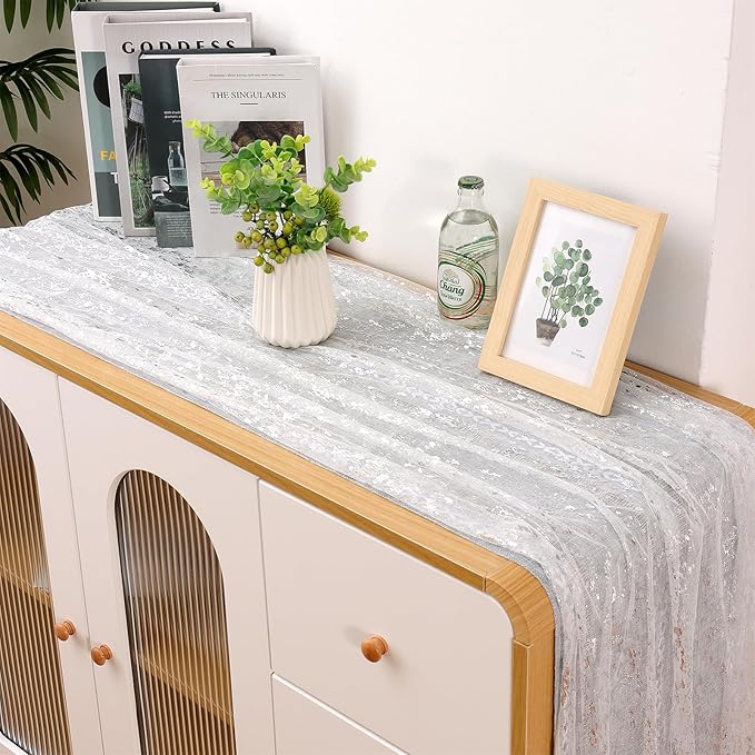 LOMOHOO 10 Ft Silver Table Runner - Image 6