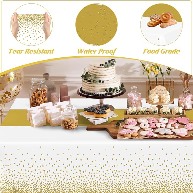 QZYL 12Pack Table Cloth Rectangle Tables, Waterproof Table Covers - Image 3