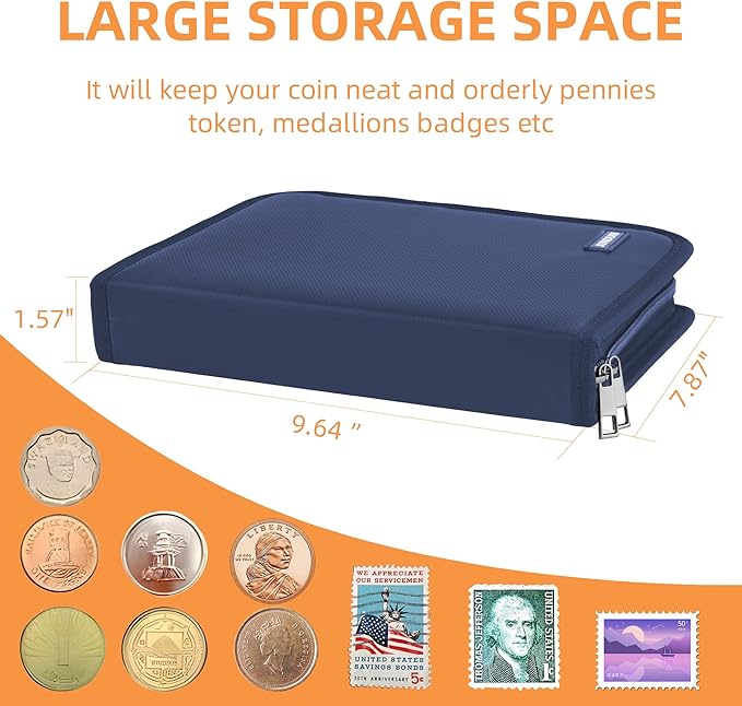 Coin Collection Book for Collector, 260 Pockets Fireproof Coin Collection - Image 6