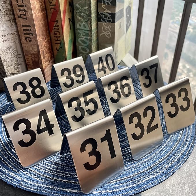 10 Pcs Metal Place Cards Stackable Tent Style Table Numbers，Place Card Holders - Image 3