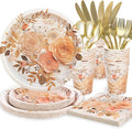 175PCS Floral Plates and Napkins Sets, Floral Party Supplies Plates, Napkins by CheeryLand