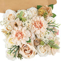 AmyHomie Nude Color Artificial Flowers Combo Silk Mix Peony Rose Fake Flowers by AmyHomie