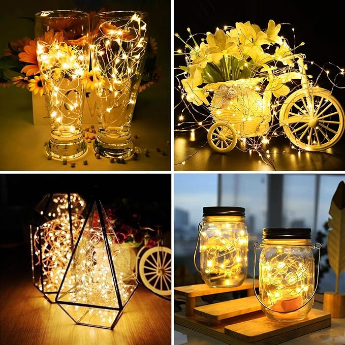 ZGWJ 24 Pack Fairy Lights Battery Operated, 7ft 20 Mini LED Fairy String Lights - Image 5