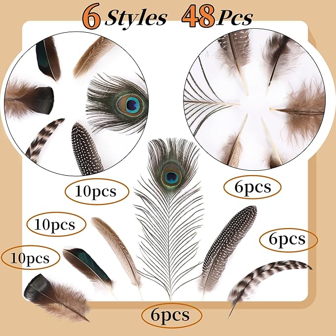 Holmgren 48pcs Natural Feathers Bulk - Image 3