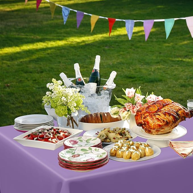 QZYL 4 PCS Plastic Table Cloth Disposable, 54x108 Inches Leakproof Rectangle - Image 7