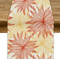 Autumn Chrysanthemum Table Runner, Vintage Modern Geometric Floral Boho Table by ShiTingYu