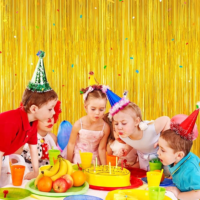 Gold Tinsel Backdrop Birthday Decorations - Image 4