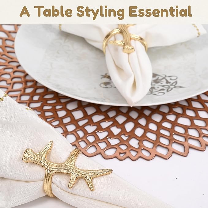 Lightweight Metal Napkin Rings Set of 12 - Image 3