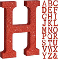 TONIFUL 8 Inch Red Glitter Letter H Table Centerpiece A-Z Red Birthday Party by TONIFUL