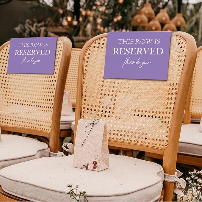 Reserved Seating Chair Signs, This Row Is Reserved Pew Cloths Seating - Image 5