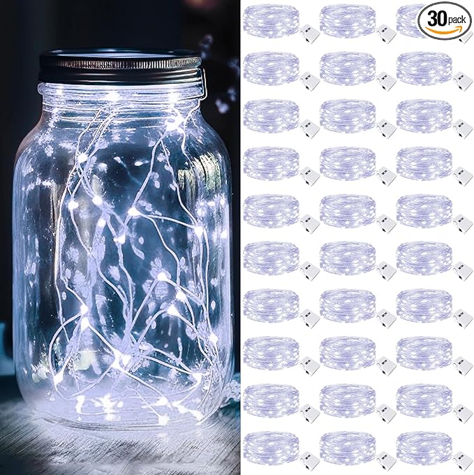 kolpop 30 Pack LED Fairy Lights Battery Operated, 7FT 20 LED Mini Twinkle by kolpop