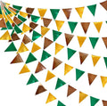 Green Gold Brown Metallic Fabric Triangle Pennant Banner Flag Bunting Garland by pinkblume
