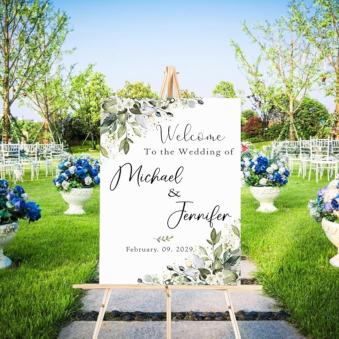 Custom Wedding Welcome Sign, Rustic Wedding Signs, Wedding Decorative Signage by Jewelry