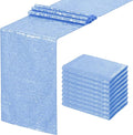 SoarDream Baby Blue Table Runner 10 Pieces 12x72 Inches Sequin Fabric Glitter by SoarDream