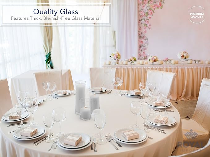 Royal Imports Glass Cylinder Flower Centerpiece Vases Set of 3 - Image 6