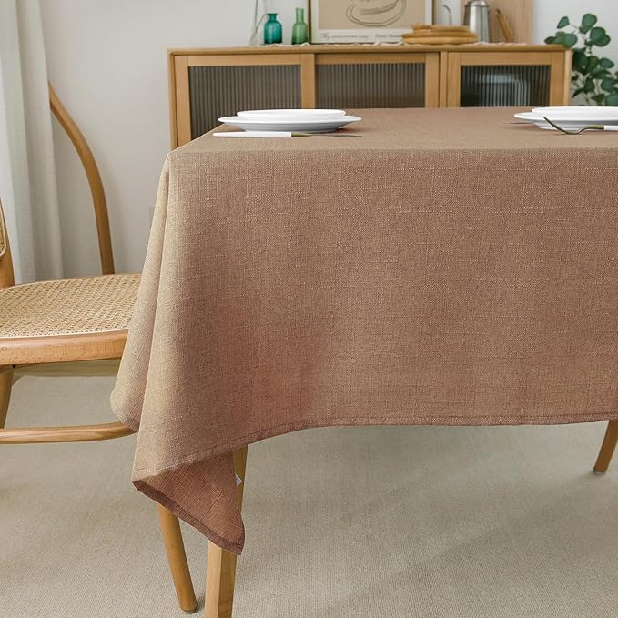 NLMUVW Linen Tablecloth Rectangle Tables 8FT, Water Resistant Textured Table by NLMUVW