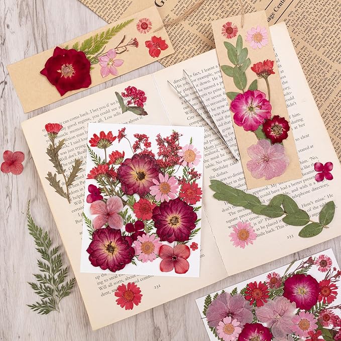 101 PCS Red Dried Pressed Flowers - Image 6