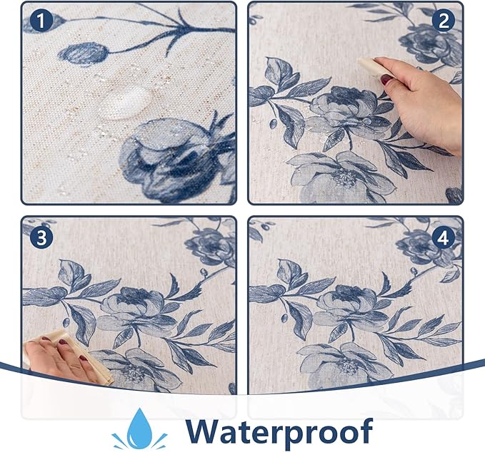 MYSKY HOME Rectangle 60x84 Inches, Tablecloth Linen Farmhouse Tablecloth - Image 2