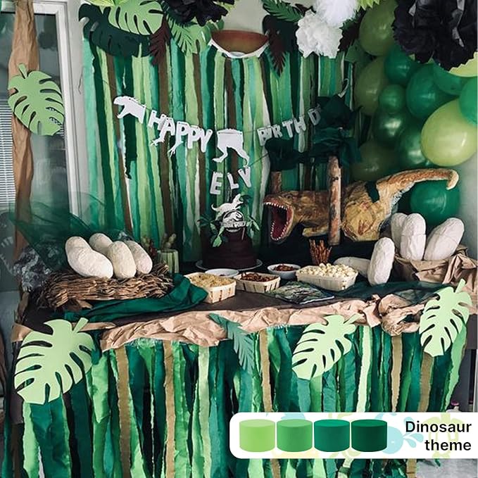 PartyWoo Crepe Paper Streamers 4 Rolls 328ft, Pack of Bluish Green Party - Image 2