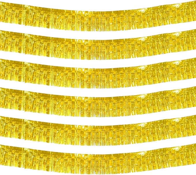 6 Pack 10 Feet Foil Fringe Garland Metallic Tinsel Streamers Banner Wall by Clayghsen