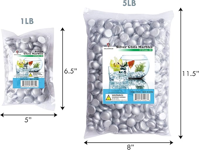 Galashield Flat Glass Marbles for Vases Silver Glass Gems Beads Pebbles Vase - Image 7