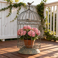 Rustic Farmhouse Metal Planter Holder Vintage Birdcage Distressed Deractive by Unknown