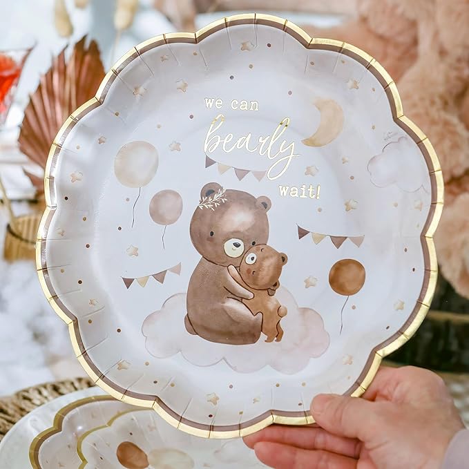 Kate Aspen We Can Bearly Wait Baby Shower Plates and Napkins Party Decorations - Image 3