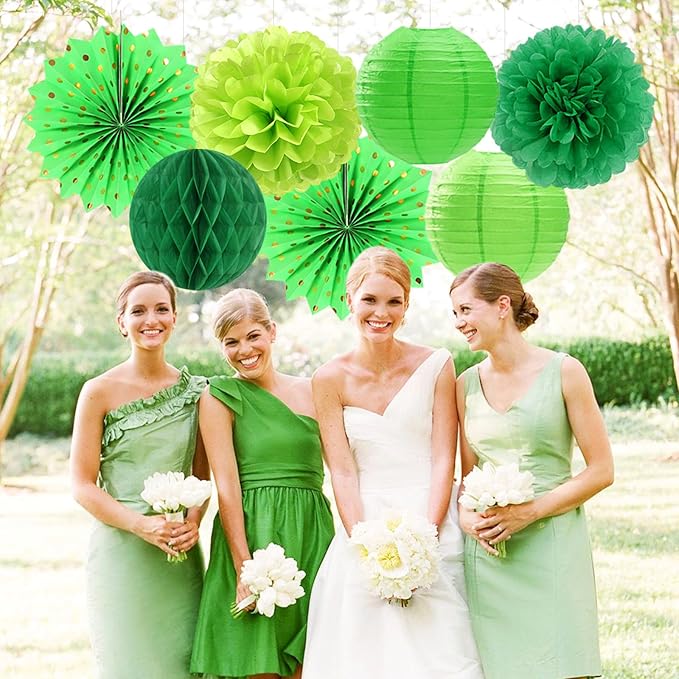 Green Party Decorations Streamers Lanterns - Image 7