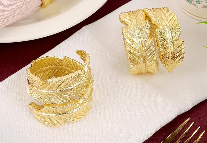 Gold Napkin Rings, Napkin Ring Set of 12, Napkin Holders - Image 6