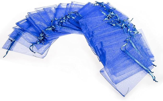 Wudygirl 100pcs 5X7 Blue Organza Bags - Image 6
