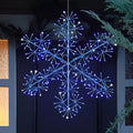 30’’ Christmas Snowflake Lights Outdoor, Pre-lit 240Pcs Blue LEDs Hanging Blue by BAYN