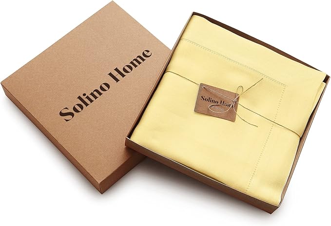 Solino Home Linen Yellow Tablecloth 60 x 132 Inch - Image 4