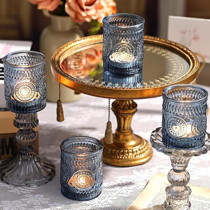 DARJEN Blue Votive Candle Holders Set of 36- Glass Candle Holders Bulk - Image 6