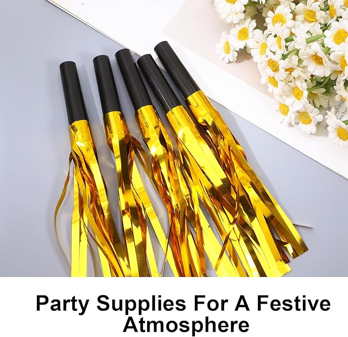24 Pcs Party Horns, Party blowers Noise Makers, Graduation Noise Makers Glitter - Image 3