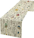 Mushroom Table Runner, Colorful Wild Plants and Fungus Botanical Plants Pattern by Kurtect