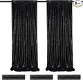Sequin Backdrop Black Curtain 6 Panels 2ftx8ft Sparkly Party Background Drape by QueenDream