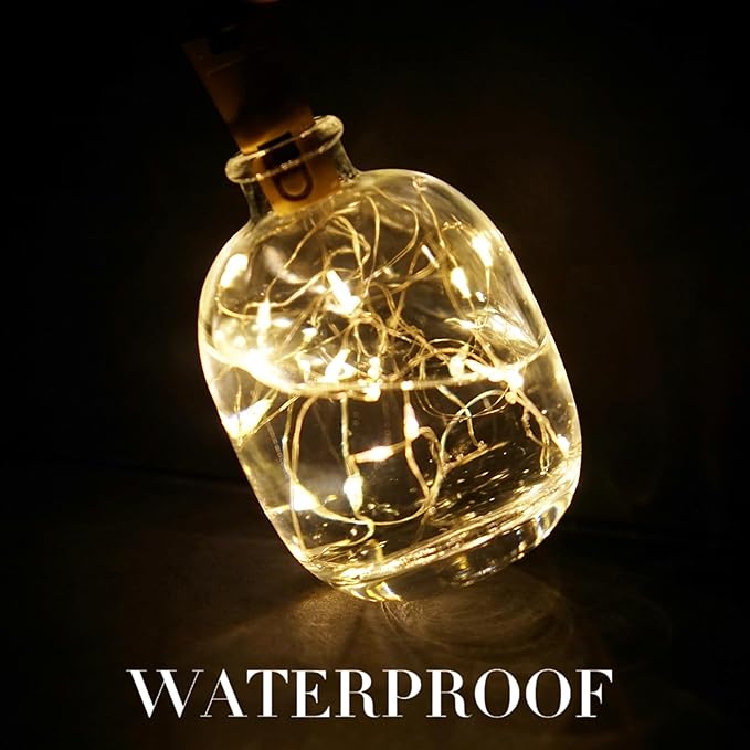 Wine Bottle Lights 20 LEDs Cork Lights Waterproof Battery Operated Fairy Mini - Image 3