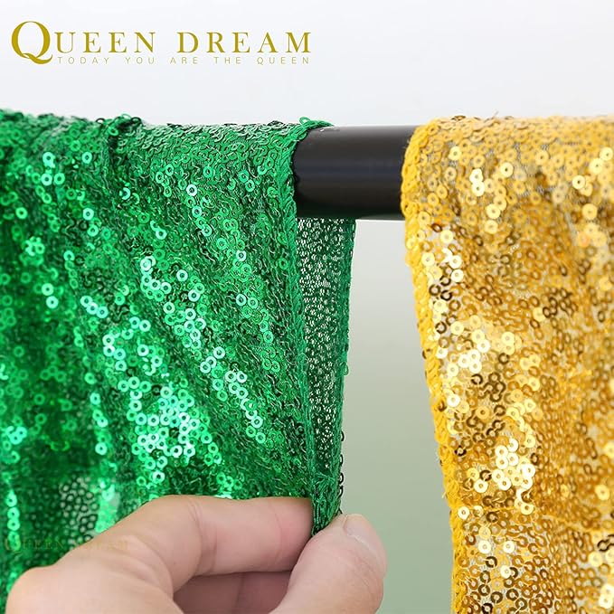 Dark Green 10ftx10ft Sequin Backdrop Curtain Glitter Christmas Background - Image 5