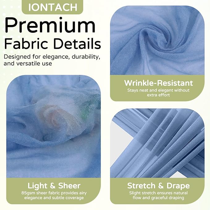 Wedding Arch Draping Fabric 29" x 19Ft Sheer Drapes - Image 4