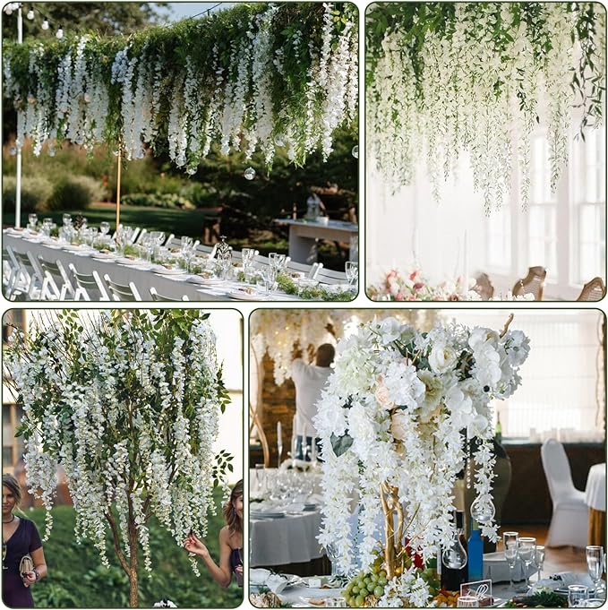Wisteria Hanging Flowers, Fake Hanging Flowers, Wisteria artificiales Garland - Image 4