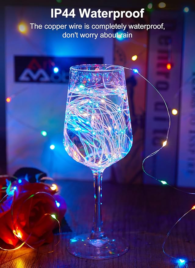 33Ft 100LED Outdoor String Lights, Fairy Lights Battery Operated - Image 4