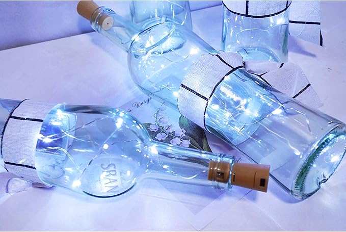 24 Pack 20 LED Wine Bottle Cork Lights, Fairy Mini String Lights Copper Wire - Image 4