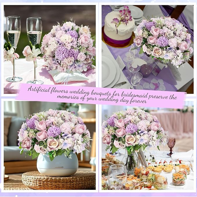 Tigeen Artificial Flowers Artificial Peonies Silk Flowers Faux Peony Fake Peony - Image 6