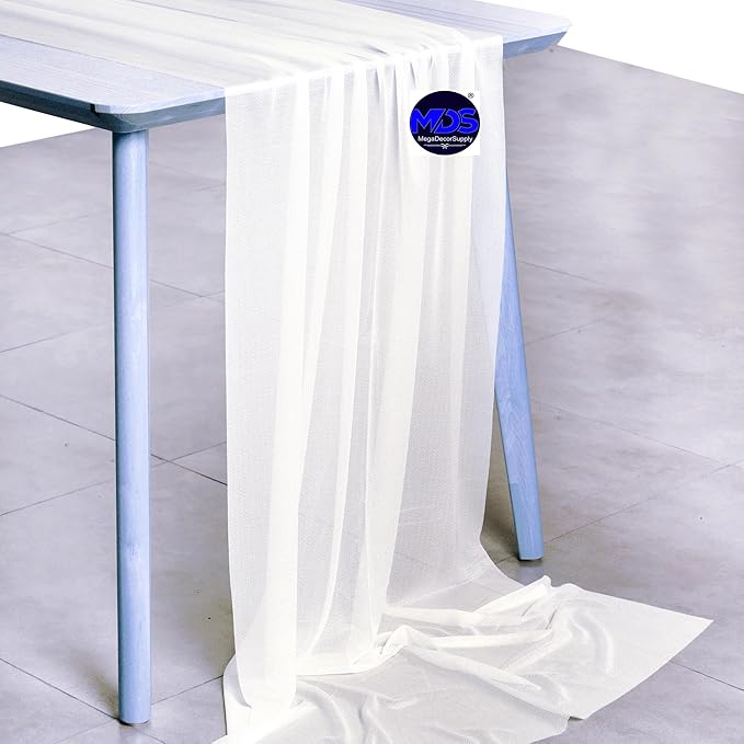 MDS 2 Pack 14ft Chiffon Table Runner 29 x 170 Inches Sheer Wedding Runner - Image 4